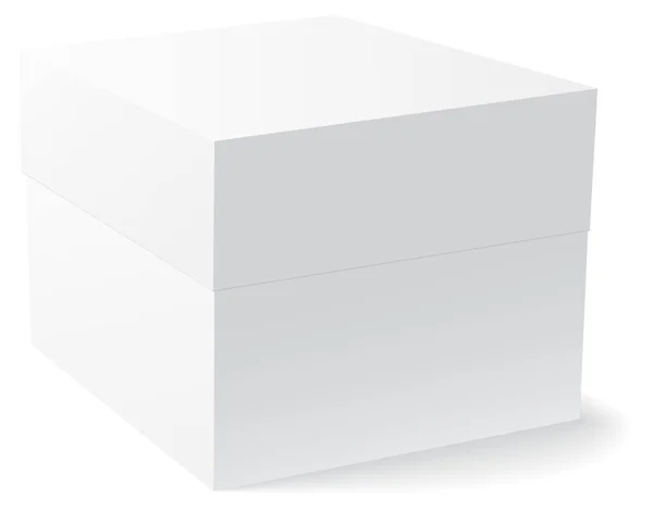 Close Square White Box Shadow White Background — Stock Vector
