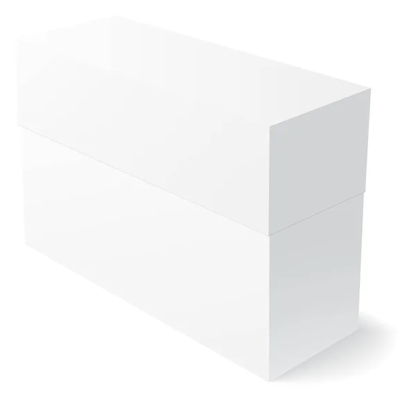 Cerrar Caja Blanca Rectangular Con Sombra Sobre Fondo Blanco — Archivo Imágenes Vectoriales