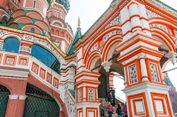 Moskou Rusland Maart 2009 Detail Van Gekleurde Torens Sint Basiliuskathedraal — Stockfoto