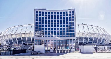 Kiev / Ukrayna - 02 Ağustos 2012 - harici bir görünüm Kiev, Olimpiyat Stadyumu Avrupa Futbol Şampiyonası 2012 yılında oynadı
