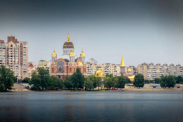 Moderna Cattedrale Intercessione Della Madre Dio Nel Distretto Obolon Kiev — Foto Stock