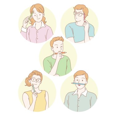 Farklı kişi düşünme koleksiyonunda çizgi stili