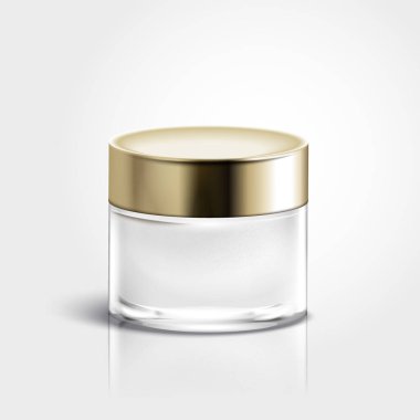 3d illüstrasyon izole boş krem kavanoz, tasarım kullanımları için cilt bakımı mockup