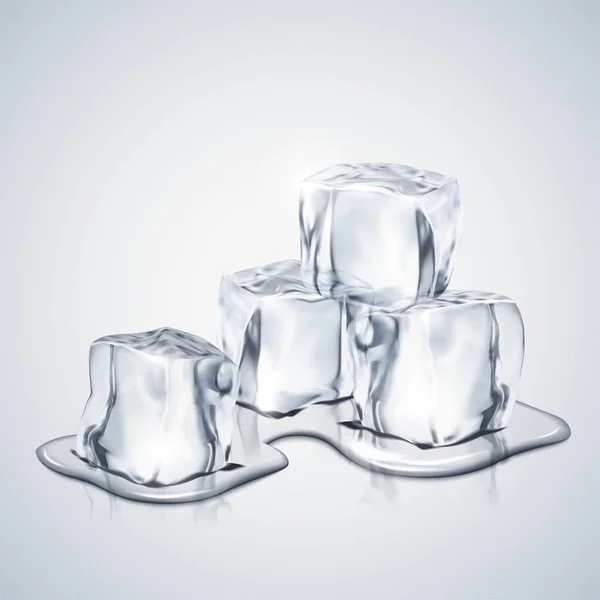 Танення Кубиків Льоду Ілюстрації Дизайну — стоковий вектор