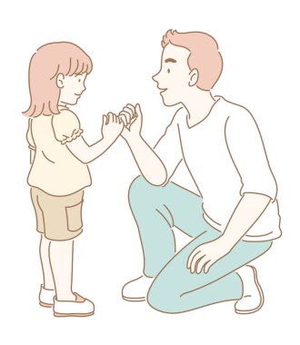 Adam yapar serçe parmağı sözü için küçük bir kız illüstrasyon