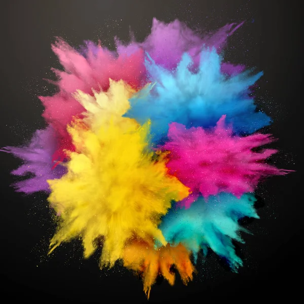 Exploderende kleurrijke poeder effect — Stockvector