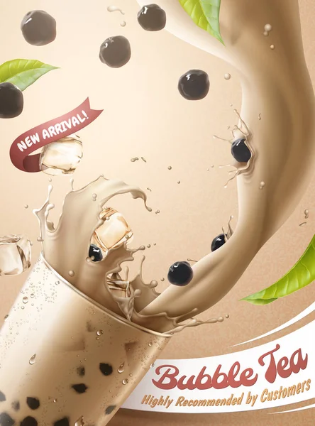 Bubble Tea reklamy — Wektor stockowy