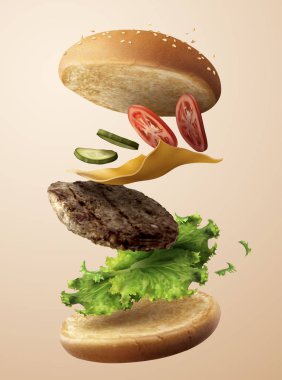 Lezzetli uçan hamburger