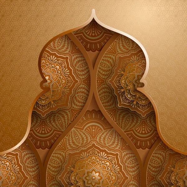 Brons färg Arabesque mönster — Stock vektor