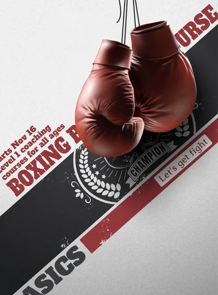 Plakát s boxerskými rukavicemi — Stockový vektor