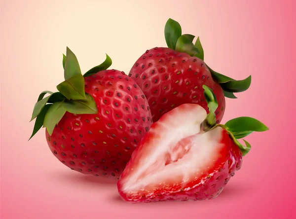Νωπά φρούτα φράουλα — Διανυσματικό Αρχείο