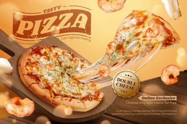 Telli deniz ürünleri pizza reklamları