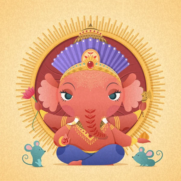 Quatre Ganesha armés dieu — Image vectorielle