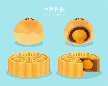Kanton mooncake ve sarısı pasta