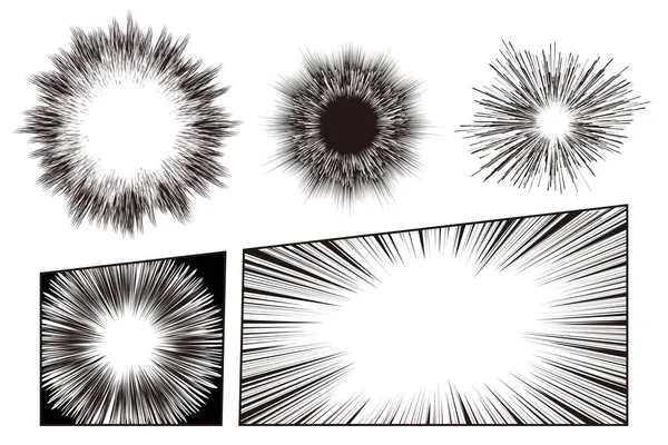 Linea velocità manga ed effetto radiale — Vettoriale Stock