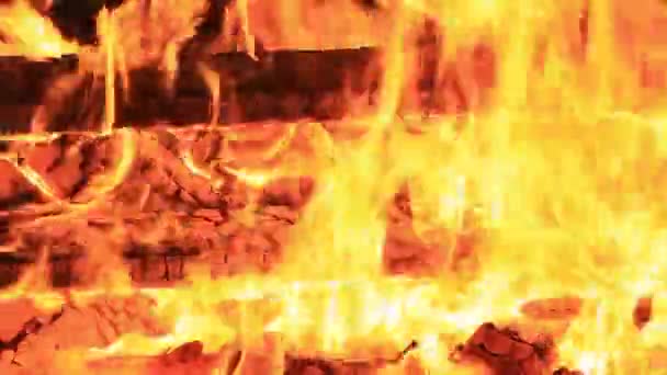Nagrania Stylu Domowym Brak Dźwięku Sekundach Ekstremalne Zbliżenie Płonącej Ławce — Wideo stockowe