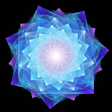 3D gerçeküstü illüstrasyon. Kutsal geometri. Gizemli psychedelic gevşeme desen. Fraktal soyut doku. Dijital sanat grafik Astroloji magic