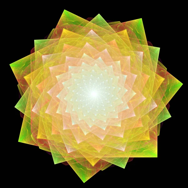 的超现实插画 神的几何学 神秘的迷幻放松模式 分形抽象肌理 数字艺术作品图形占星学魔术 — 图库照片
