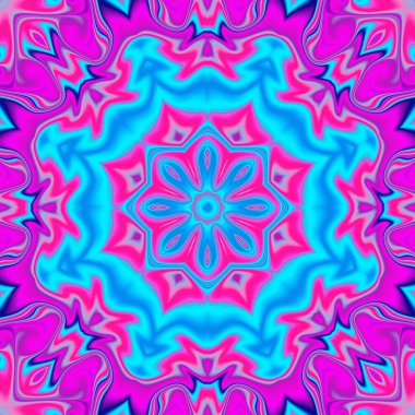 3D gerçeküstü illüstrasyon. Kutsal geometri. Gizemli psychedelic gevşeme desen. Fraktal soyut doku. Dijital sanat grafik Astroloji magic