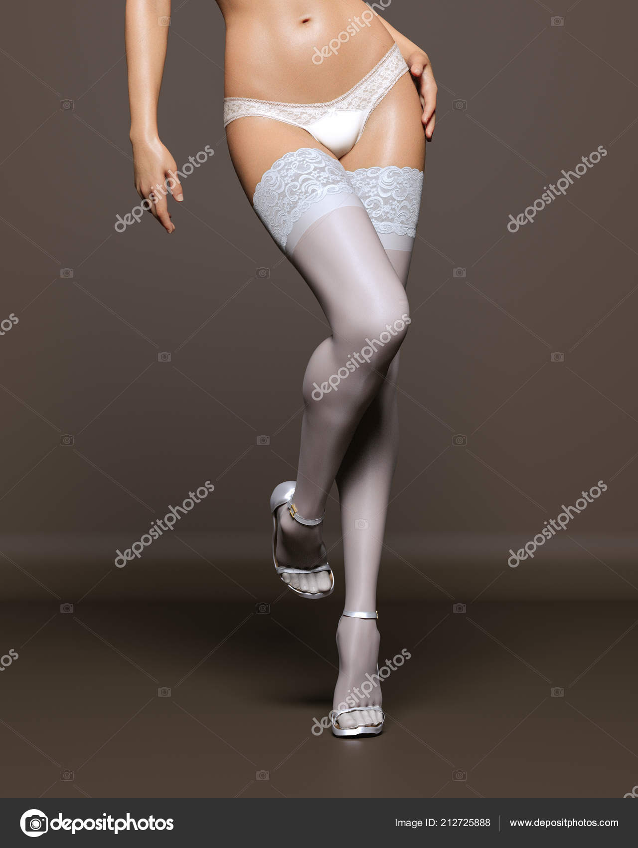 white stockings legs