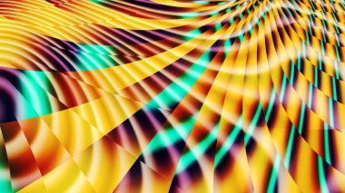 Gökkuşağı bantları. Vitray. Kaleydoskop renk. Neon kızdırma. Karmaşık desen. 3D gerçeküstü illüstrasyon. Kutsal geometri. Gizemli psychedelic gevşeme desen. Fraktal Soyut doku. 