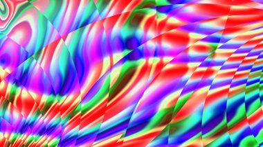 Gökkuşağı bantları. Vitray. Kaleydoskop renk. Neon kızdırma. Karmaşık desen. 3D gerçeküstü illüstrasyon. Kutsal geometri. Gizemli psychedelic gevşeme desen. Fraktal Soyut doku. 