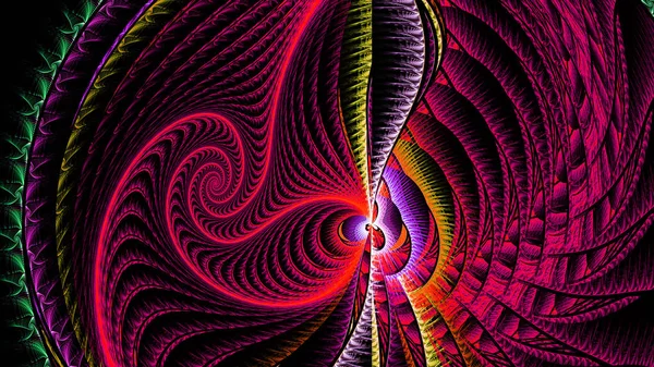 Vortice Tempo Neon Illustrazione Surreale Geometria Sacra Misterioso Schema Rilassamento — Foto Stock