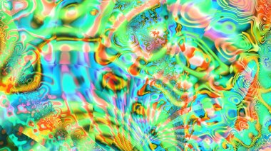 Gökkuşağı bantları. Vitray. Kaleydoskop renk. Neon kızdırma. Karmaşık desen. 3D gerçeküstü illüstrasyon. Kutsal geometri. Gizemli psychedelic gevşeme desen. Fraktal Soyut doku. 