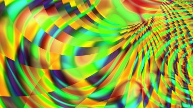 Gökkuşağı bantları. Vitray. Kaleydoskop renk. Neon kızdırma. Karmaşık desen. 3D gerçeküstü illüstrasyon. Kutsal geometri. Gizemli psychedelic gevşeme desen. Fraktal Soyut doku. 