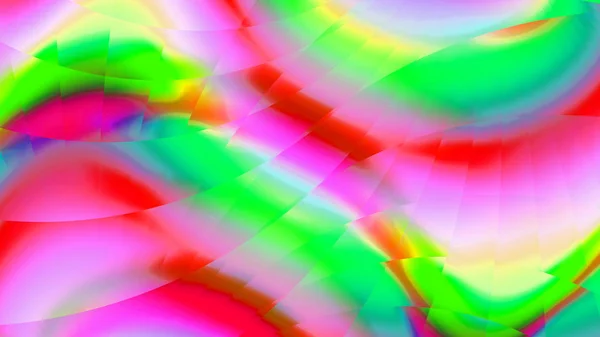 Rainbow Bands Stained Glass Kaleidoscope Colors Neon Glow Complex Pattern — Stock Photo, Image