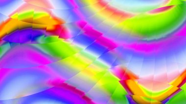 Gökkuşağı bantları. Vitray. Kaleydoskop renk. Neon kızdırma. Karmaşık desen. 3D gerçeküstü illüstrasyon. Kutsal geometri. Gizemli psychedelic gevşeme desen. Tebrik kartları veya t-shirtler için yaratıcı fraktal tasarım