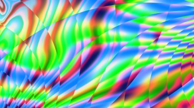 Gökkuşağı bantları. Vitray. Kaleydoskop renk. Neon kızdırma. Karmaşık desen. 3D gerçeküstü illüstrasyon. Kutsal geometri. Gizemli psychedelic gevşeme desen. Fraktal Soyut doku. 