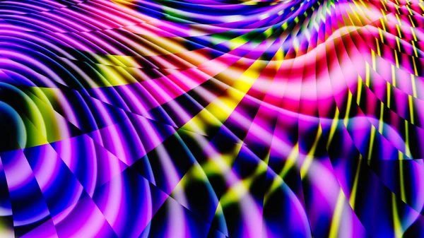 Bande Arcobaleno Vetri Colorati Caleidoscopio Colori Bagliore Neon Schema Complesso — Foto Stock