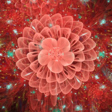 Flower heaven.3d abstract computer generated fractal design.Fractal is never-ending pattern.Fractals are infinitely complex patterns that are self-similar across different scales clipart