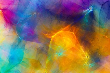 Soyut fraktal sanat arka plan çizim uzayı geometrisi. Arkaplan fraktal çoklu renk dokusundan oluşur ve hayal gücü, yaratıcılık ve tasarım projelerinde kullanılmak için uygundur.