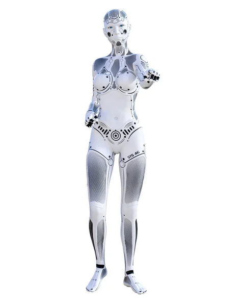 Donna Robot Droide Metallo Intelligenza Artificiale Arte Concettuale Della Moda — Foto Stock