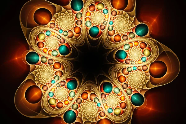 Ilustrație Suprarealistă Geometrie Sacră Model Misterios Relaxare Textura Abstractă Fractală — Fotografie, imagine de stoc