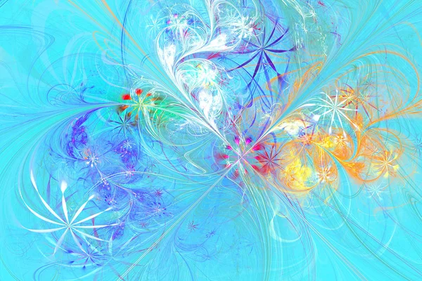 Çiçek Symphony Abstract Fraktal Arka Plan Boyama Çok Renkli Doku — Stok fotoğraf