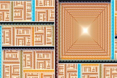 Üç boyutlu soyut fraktal arkaplan. Broşür, web, reklamlar ve diğer grafik tasarımcıları için tasarım öğesi. Dijital kolaj. Raster klipsi sanatı