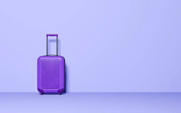 Koffer Auf Pastell Hintergrund Reisekonzept Minimaler Stil Kopierraum Rendering — Stockfoto