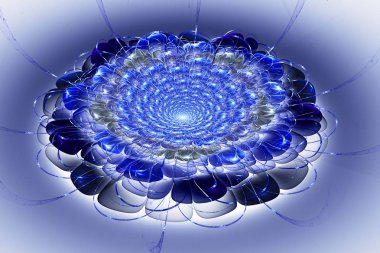 Egzotik çiçek. Fractal sanat arka plan illüstrasyon uzay geometrisi soyut. Arka plan fraktal çok renkli doku oluşur ve projeleri hayal, renkli flowe kullanım için uygun