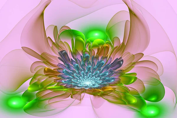 Εξωτικά Flower Σουρεαλιστική Απεικόνιση Ιερή Γεωμετρία Μυστηριώδη Χαλάρωση Μοτίβο Φράκταλ — Φωτογραφία Αρχείου