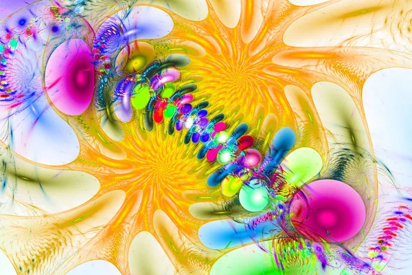 Abstract fractal shapes. Fantasy colorful chaotic fractal texture. 3D rendering illustration pattern.