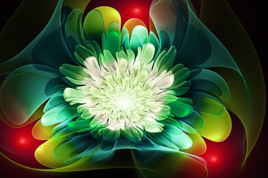 Parlak çiçek. Boyama çok renkli doku soyut. Hareket tatil arka plan. Modern çok renkli fütüristik dinamik desen. Fraktal 3d sanat yaratıcı grafik desig