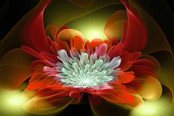 이국적인 꽃입니다 프랙탈 기하학을 추상화 합니다 프랙탈 텍스처 프로젝트 상상력 — 스톡 사진