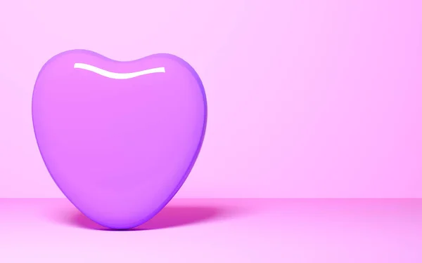 Sweet Candy Shape Heart Valentine Wedding Card Minimal Style Render — Stock Photo, Image