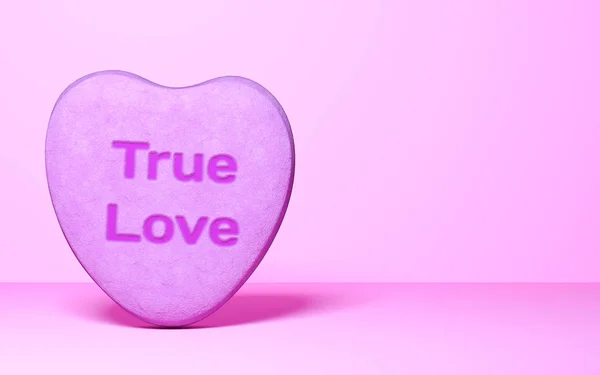 Sweet Candy Shape Heart Valentine Wedding Card Minimal Style Copy — Stock Photo, Image