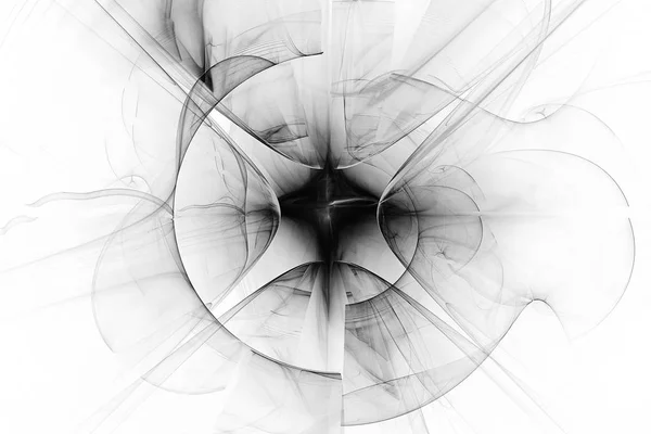 Neskutečný Černobílé Ilustrace Posvátná Geometrie Tajemný Psychedelické Relaxační Vzor Fraktální — Stock fotografie