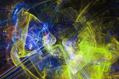 Soyut fraktal sanat arka plan çizim uzayı geometrisi. Arkaplan fraktal çoklu renk dokusundan oluşur ve hayal gücü, yaratıcılık ve tasarım projelerinde kullanılmak için uygundur