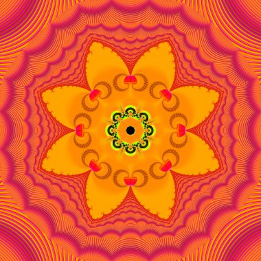 Soyut fraktal bandana baskı. Desen tasarım yastık, halı, kilim, kumaş için kare. İpek boyun atkı, atkı, şal, şal için Mandala tasarım